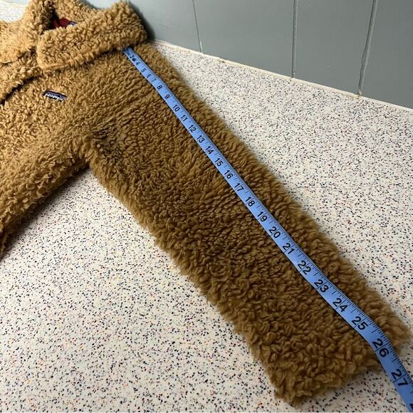 Patagonia Recycled High-Pile Fleece Long Teddy Coat Jacket Brown Tan Size Small - Picture 15 of 16